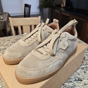 NEW Christian Louboutin Beige Suede Tutti Rui Sneaker Size 38
